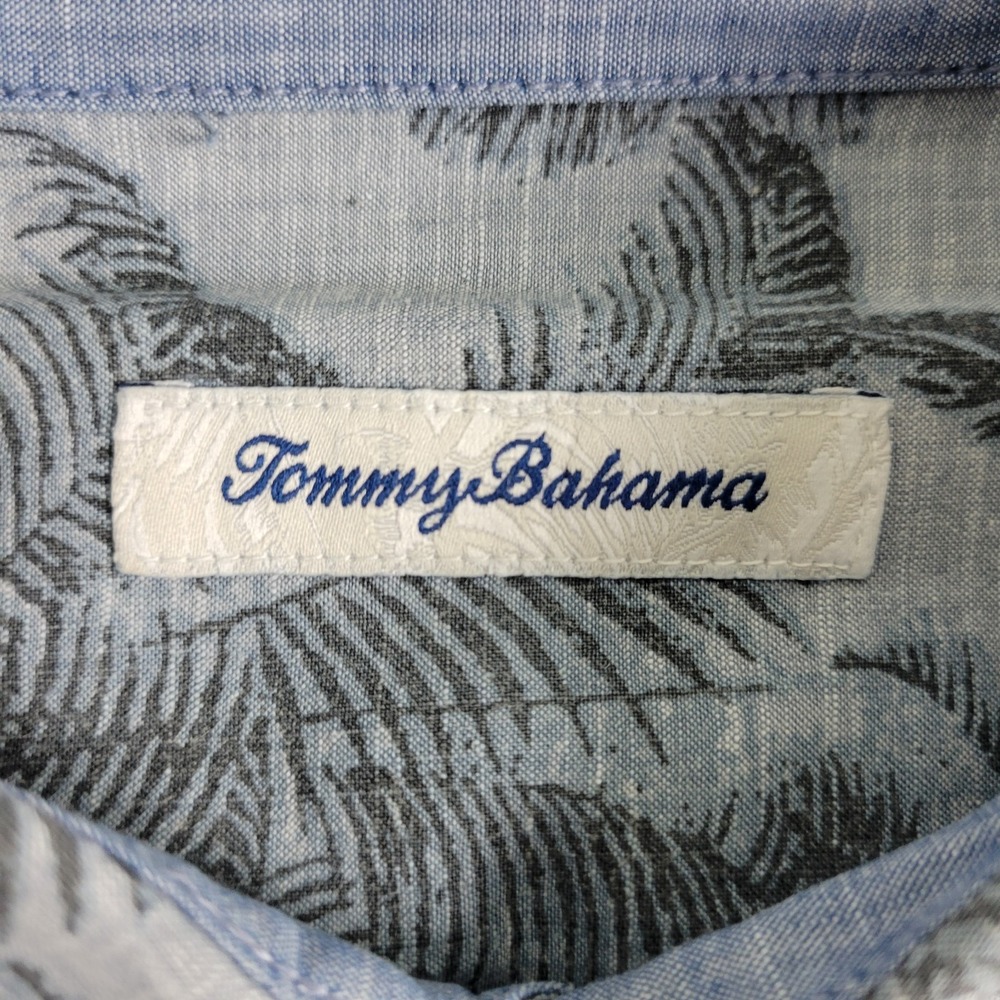 Tommy Bahama Mens‎ Large Gray AOP Floral Button Up Long Sleeve 2 Pocket - Picture 4 of 7